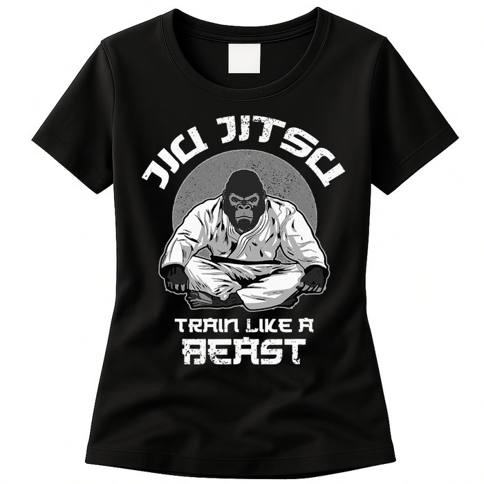 Train Like A Beast Jiu Jitsu BJJ Grappling MMA Gorilla Womens T-Shirt