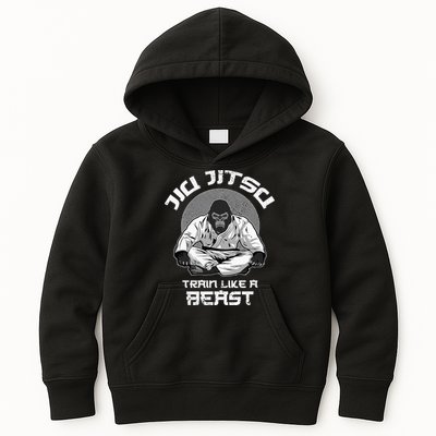 Train Like A Beast Jiu Jitsu BJJ Grappling MMA Gorilla Kids Hoodie