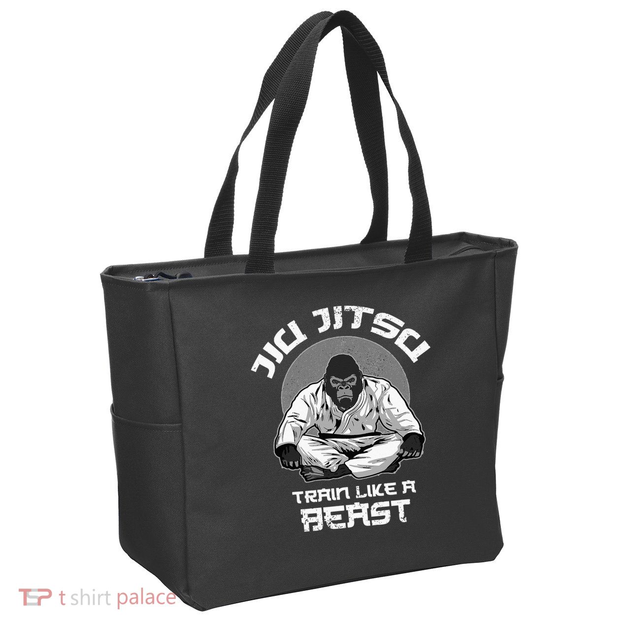 Train Like A Beast Jiu Jitsu BJJ Grappling MMA Gorilla Zip Tote Bag