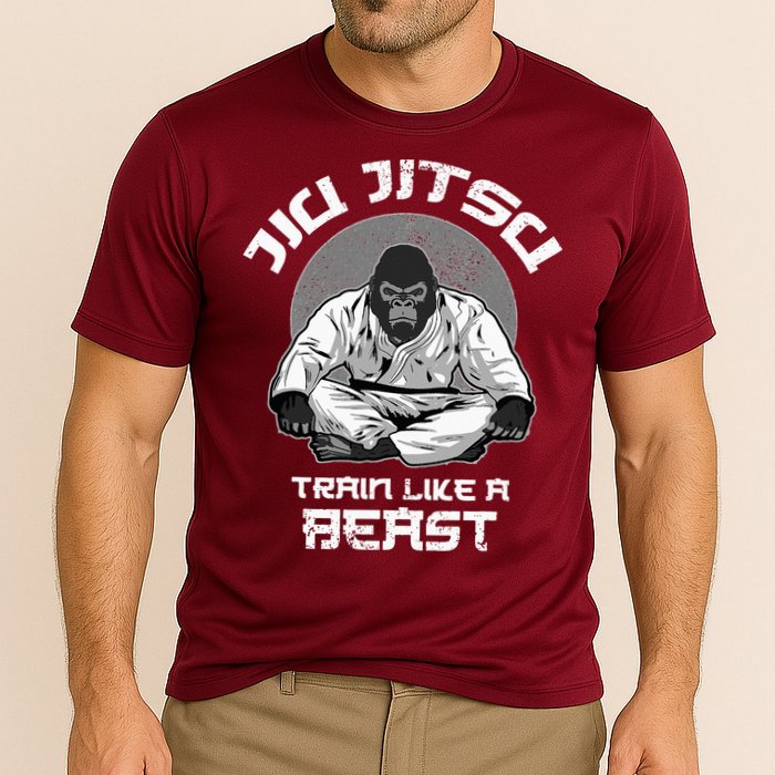 Train Like A Beast Jiu Jitsu BJJ Grappling MMA Gorilla Performance Shirt
