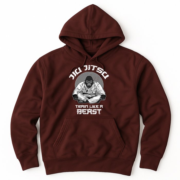 Train Like A Beast Jiu Jitsu BJJ Grappling MMA Gorilla Hoodie