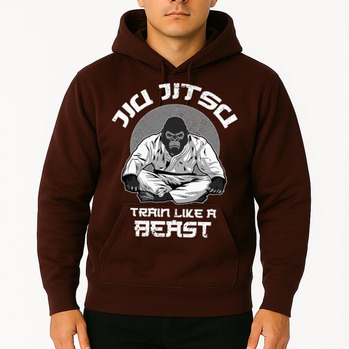 Train Like A Beast Jiu Jitsu BJJ Grappling MMA Gorilla Hoodie