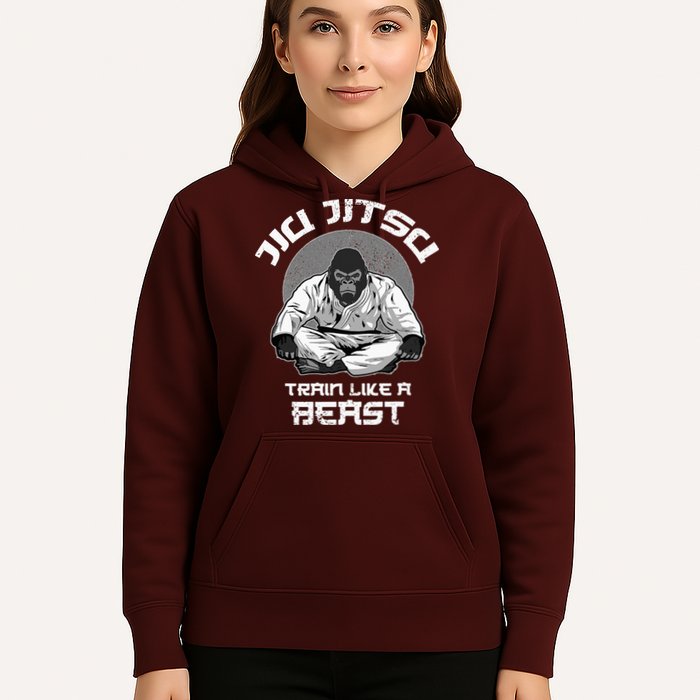 Train Like A Beast Jiu Jitsu BJJ Grappling MMA Gorilla Hoodie