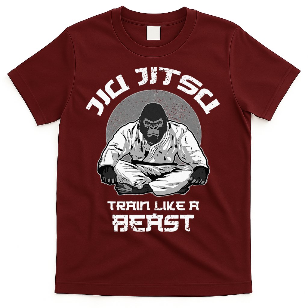 Train Like A Beast Jiu Jitsu BJJ Grappling MMA Gorilla T-Shirt