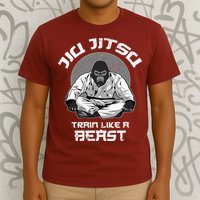 Train Like A Beast Jiu Jitsu BJJ Grappling MMA Gorilla T-Shirt