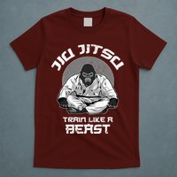 Train Like A Beast Jiu Jitsu BJJ Grappling MMA Gorilla T-Shirt