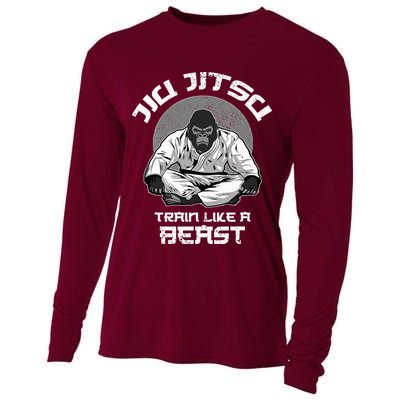 Train Like A Beast Jiu Jitsu BJJ Grappling MMA Gorilla Cooling Performance Long Sleeve Crew