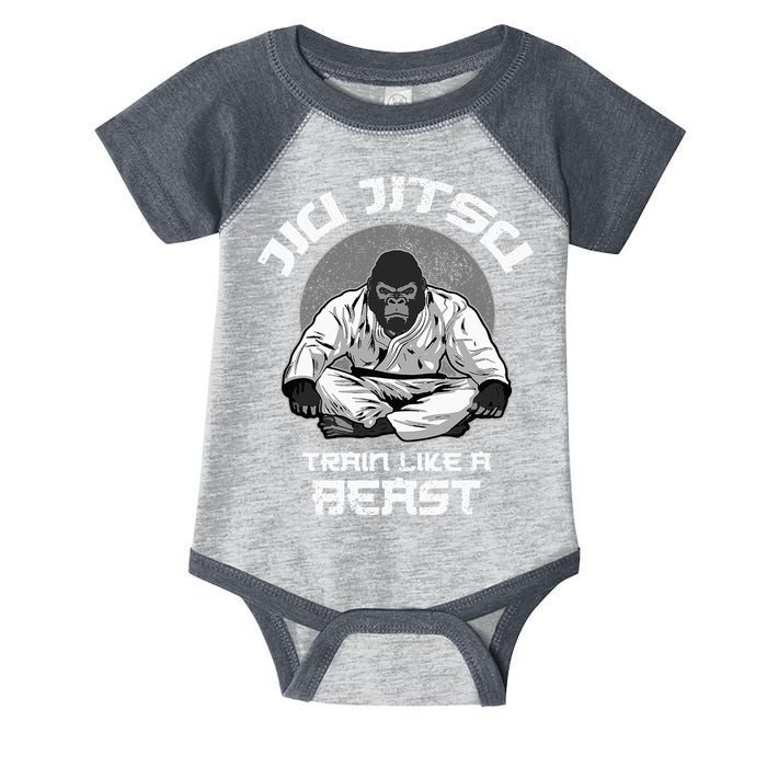 Train Like A Beast Jiu Jitsu BJJ Grappling MMA Gorilla Infant Baby Jersey Bodysuit