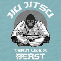 Train Like A Beast Jiu Jitsu BJJ Grappling MMA Gorilla Sueded Cloud Jersey T-Shirt