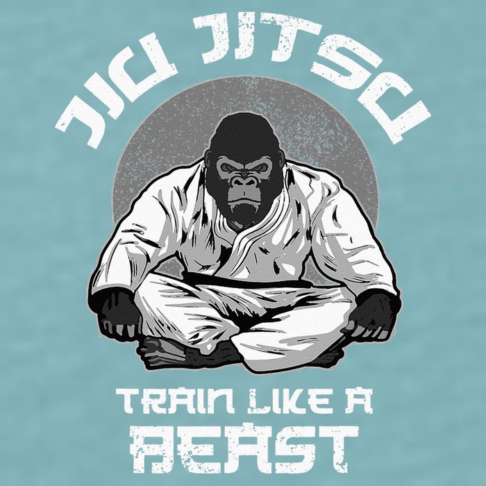 Train Like A Beast Jiu Jitsu BJJ Grappling MMA Gorilla Sueded Cloud Jersey T-Shirt
