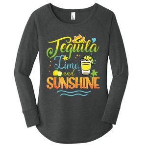 Tequila Lime And Sunshine Funny Hello Summer Vacation Family Tank Top Women's Perfect Tri Tunic Long Sleeve Shirt