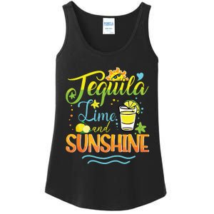 Tequila Lime And Sunshine Funny Hello Summer Vacation Family Tank Top Ladies Essential Tank