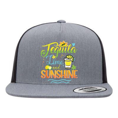 Tequila Lime And Sunshine Funny Hello Summer Vacation Family Tank Top Flat Bill Trucker Hat