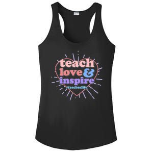 Teach Love And Inspire #Teacher Life Ladies PosiCharge Competitor Racerback Tank