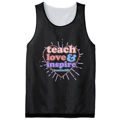 Teach Love And Inspire #Teacher Life Mesh Reversible Basketball Jersey Tank
