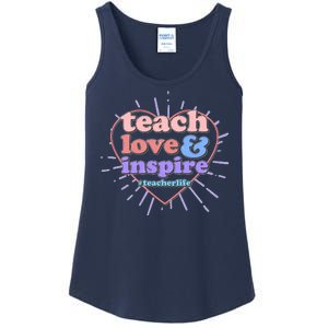 Teach Love And Inspire #Teacher Life Ladies Essential Tank