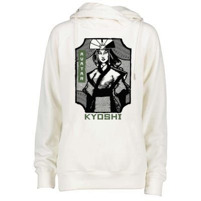 The Last Airbender Kyoshi Wood Block Portrait Womens Funnel Neck Pullover Hood