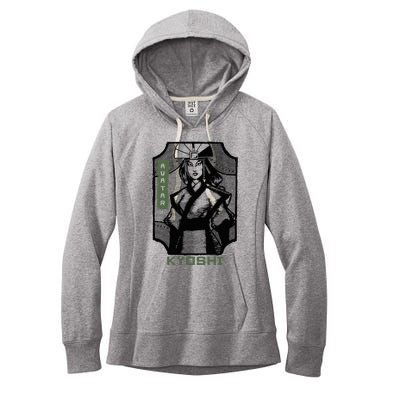 The Last Airbender Kyoshi Wood Block Portrait Women's Fleece Hoodie