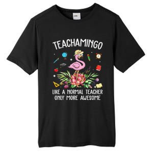 Teachamingo Like a Normal Teacher Flamingo Tall Fusion ChromaSoft Performance T-Shirt