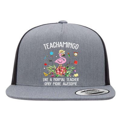 Teachamingo Like a Normal Teacher Flamingo Flat Bill Trucker Hat