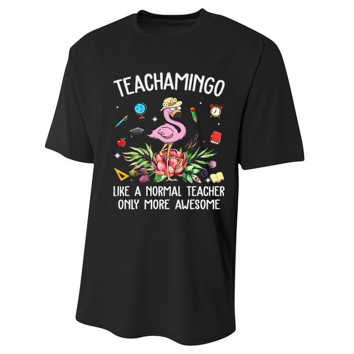 Teachamingo Like a Normal Teacher Flamingo Performance Sprint T-Shirt