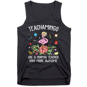 Teachamingo Like a Normal Teacher Flamingo Tank Top