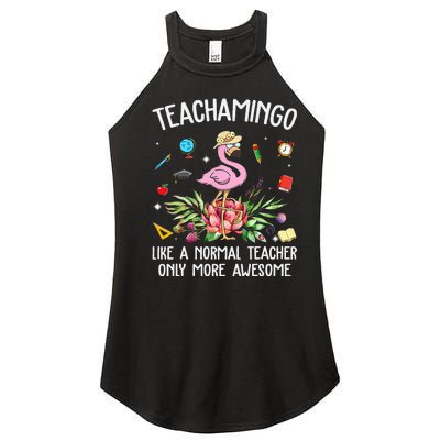 Teachamingo Like a Normal Teacher Flamingo Women’s Perfect Tri Rocker Tank