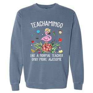 Teachamingo Like a Normal Teacher Flamingo Garment-Dyed Sweatshirt