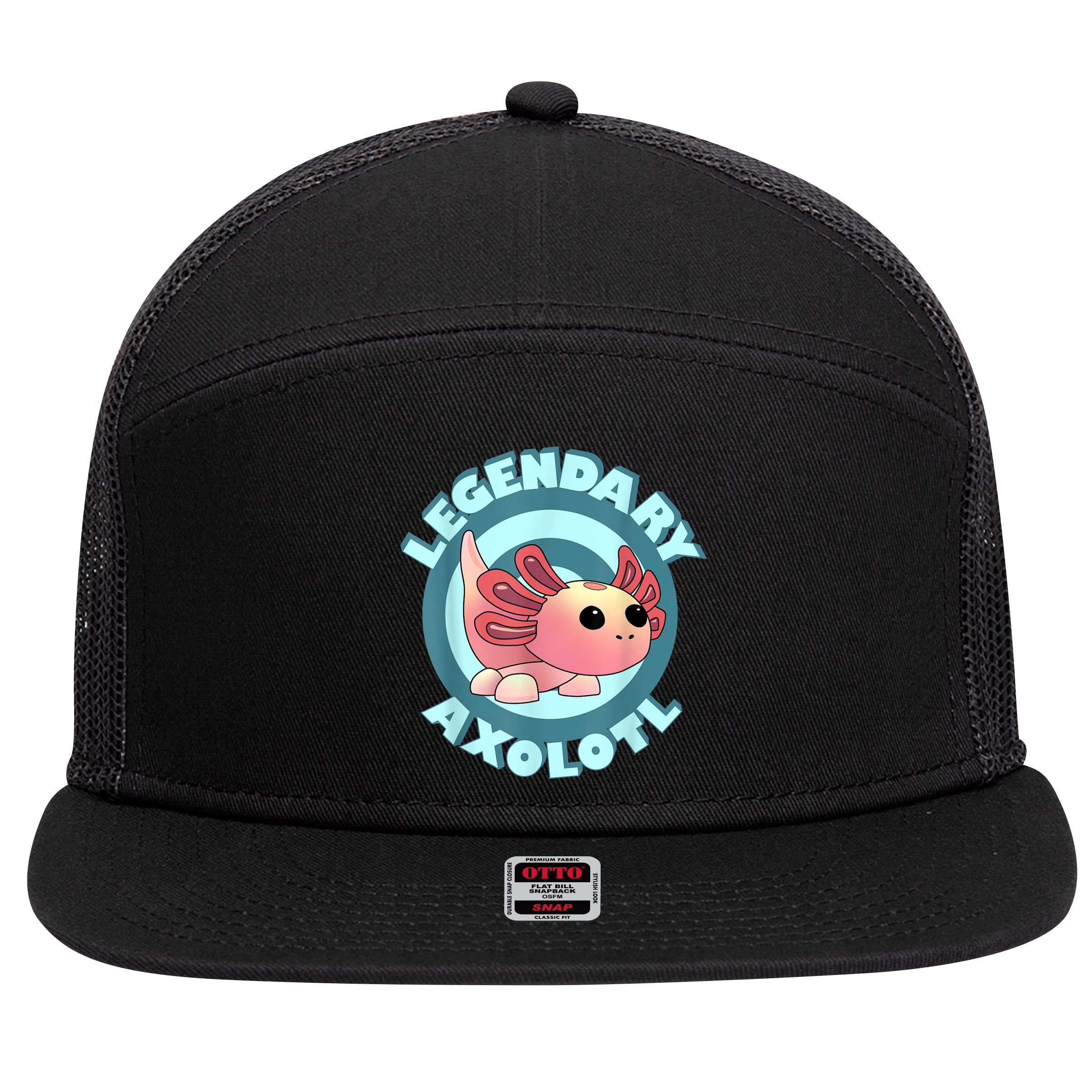 The Legendary Axolotl Adopt Me Gaming Team 7 Panel Mesh Trucker Snapback Hat