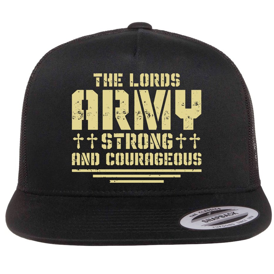 The Lords Army Strong And Courageous Jesus Christ Flat Bill Trucker Hat