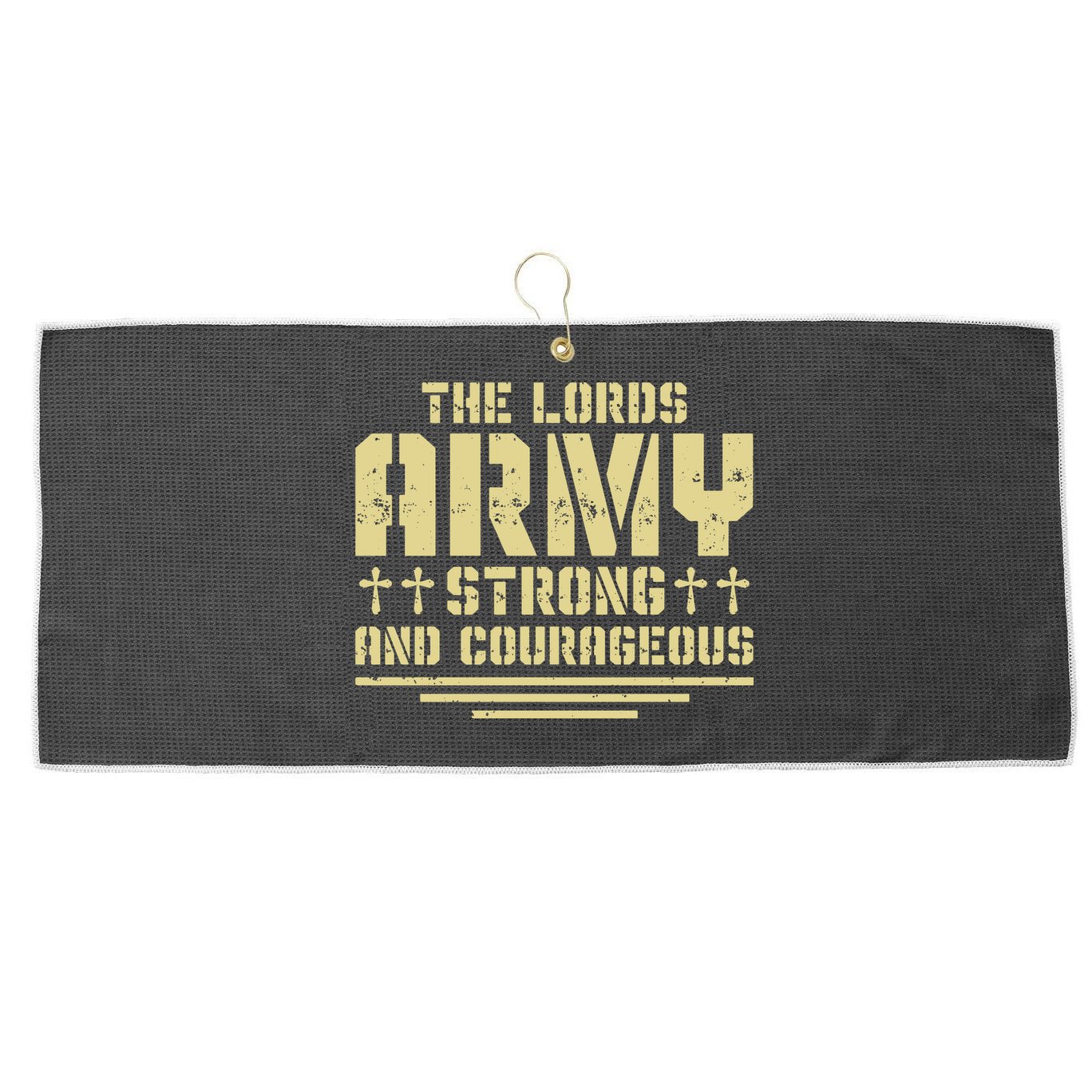 The Lords Army Strong And Courageous Jesus Christ Large Microfiber Waffle Golf Towel