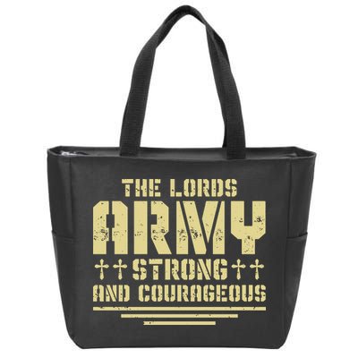 The Lords Army Strong And Courageous Jesus Christ Zip Tote Bag