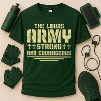 The Lords Army Strong And Courageous Jesus Christ Cooling Performance Crew T-Shirt