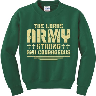 The Lords Army Strong And Courageous Jesus Christ Kids Sweatshirt