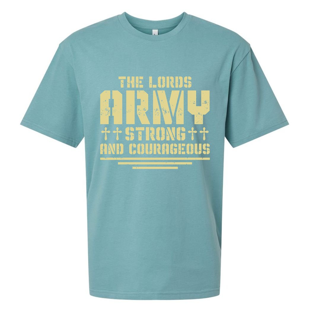The Lords Army Strong And Courageous Jesus Christ Sueded Cloud Jersey T-Shirt