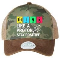 Think Like A Proton Stay Positive Funny Science Legacy Tie Dye Trucker Hat