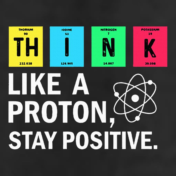 Think Like A Proton Stay Positive Funny Science Cool Comfort Performance Bucket Hat