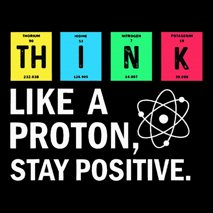 Think Like A Proton Stay Positive Funny Science Drawstring Bag