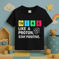 Think Like A Proton Stay Positive Funny Science Toddler T-Shirt