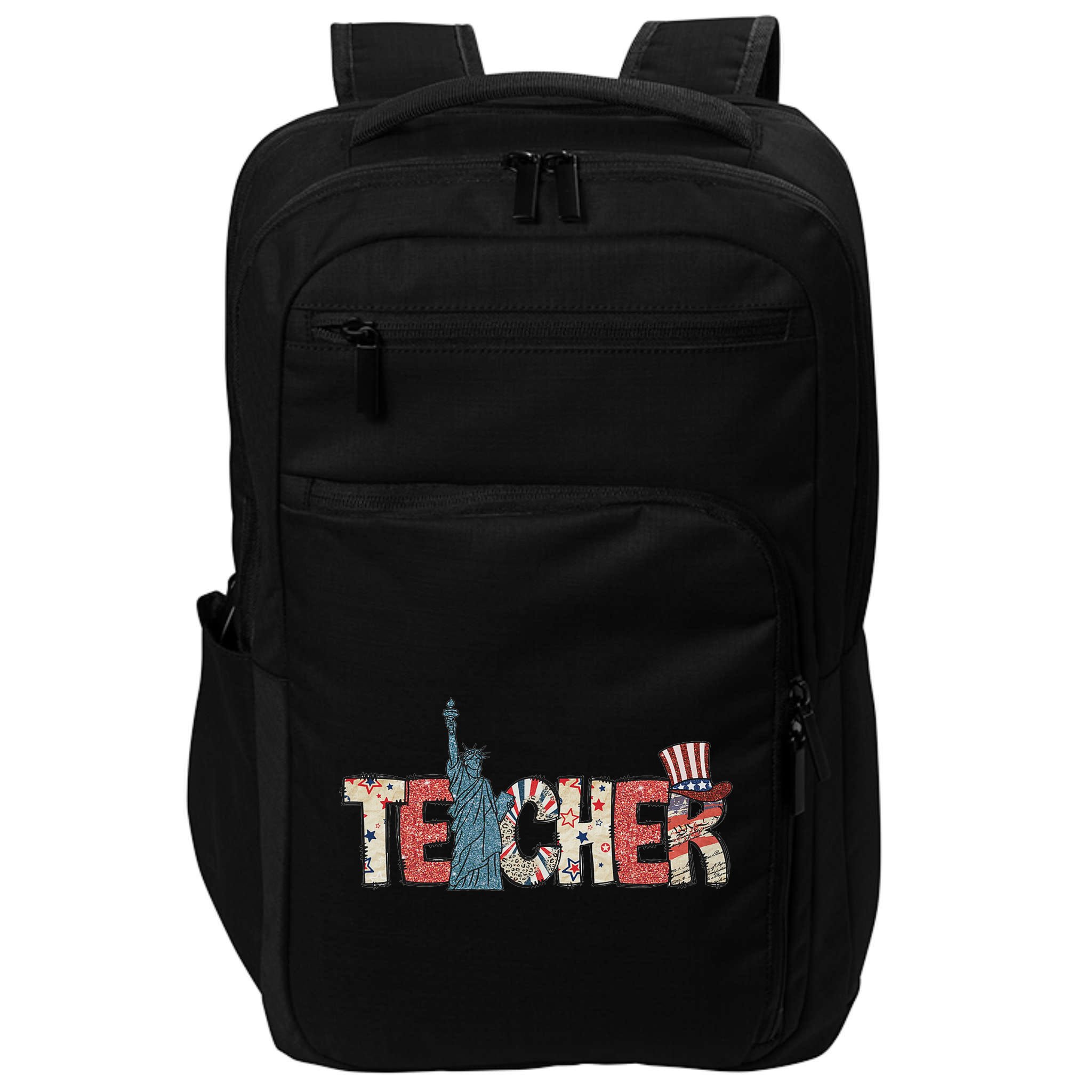 Teacher Life American Flag 4th Of July Usa Teacher Patriotic Impact Tech Backpack