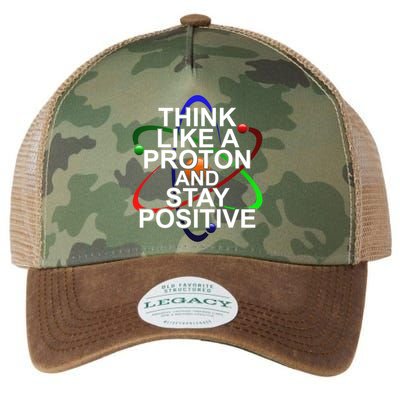 Think Like A Proton And Stay Positive Science Legacy Tie Dye Trucker Hat