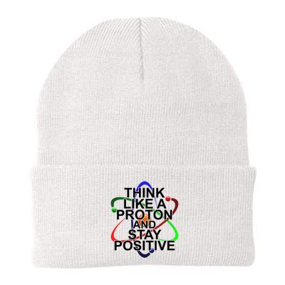 Think Like A Proton And Stay Positive Science Knit Cap Winter Beanie