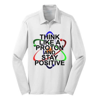 Think Like A Proton And Stay Positive Science Silk Touch Performance Long Sleeve Polo