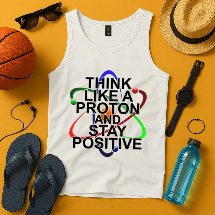 Think Like A Proton And Stay Positive Science Tank Top