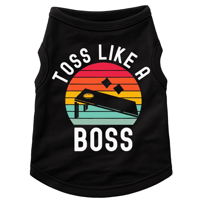 Toss Like A Boss Bean Bag Player Funny Cornhole Doggie Tank