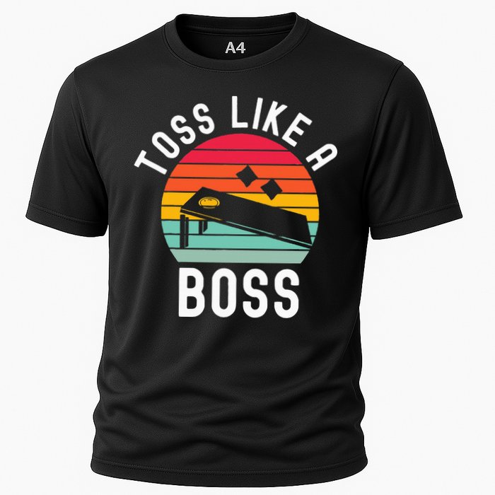 Toss Like A Boss Bean Bag Player Funny Cornhole Performance Shirt
