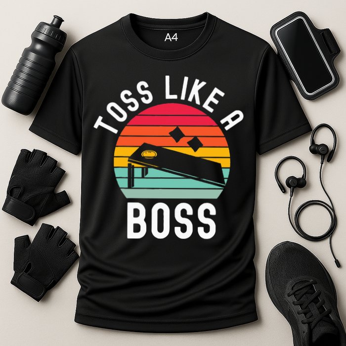 Toss Like A Boss Bean Bag Player Funny Cornhole Performance Shirt