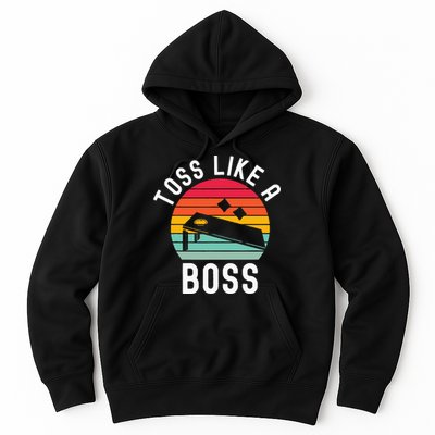 Toss Like A Boss Bean Bag Player Funny Cornhole Hoodie