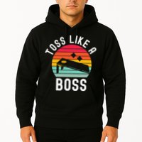 Toss Like A Boss Bean Bag Player Funny Cornhole Hoodie