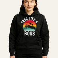 Toss Like A Boss Bean Bag Player Funny Cornhole Hoodie